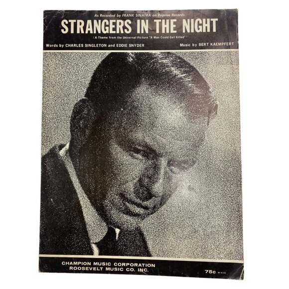 FRANK SINATRA "Strangers in the Night" 1966 Vintage Sheet Music Singleton/Snyder - Picture 1 of 5
